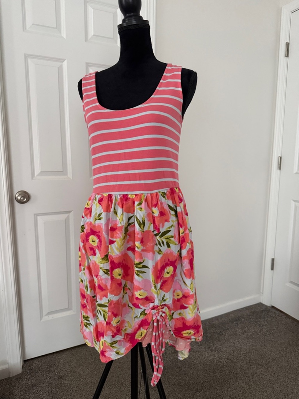 Matilda Jane Pink Striped & Floral Asymmetrical Dress